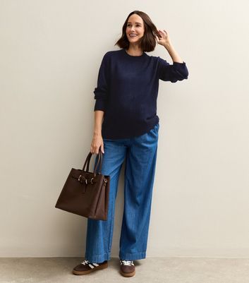 Maternity Navy Crew Neck Jumper