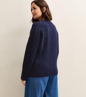 Maternity Navy Crew Neck Jumper