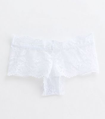 White Floral-Lace Knicker Shorts