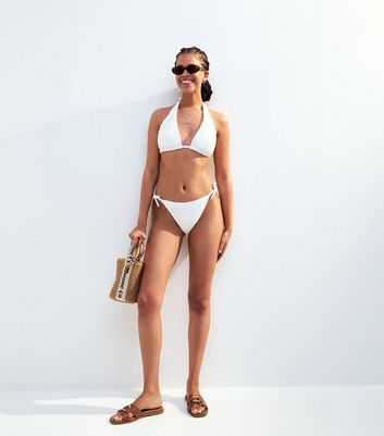 White Crochet Halterneck Bikini Top 3 White Crochet Halterneck Bikini Top