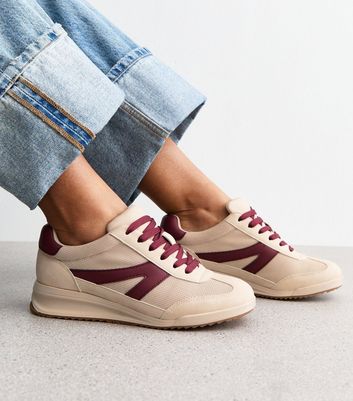 Stone Faux Leather Wedge Trainers