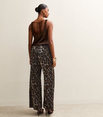 Silver Soft Touch Animal Print Wide Leg Trousers 4 Silver Soft Touch Animal Print Wide Leg Trousers