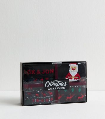 Jack & Jones Black Christmas Boxers and Socks Gift Set