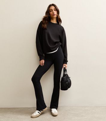 Tall Black High Waist Stretch Kick Flare Leggings