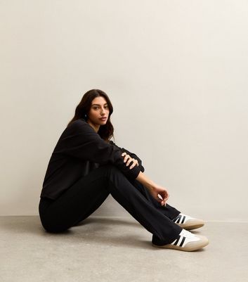 Tall Black High Waist Stretch Kick Flare Leggings 3 Tall Black High Waist Stretch Kick Flare Leggings