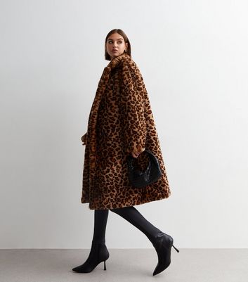 Gini London Rust Faux Fur Leopard Print Coat 3 Gini London Rust Faux Fur Leopard Print Coat