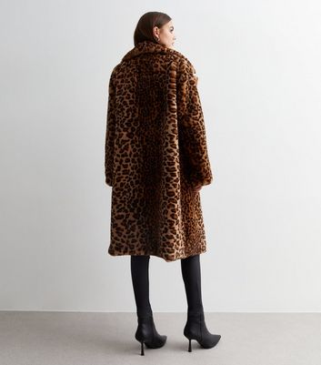 Gini London Rust Faux Fur Leopard Print Coat 4 Gini London Rust Faux Fur Leopard Print Coat