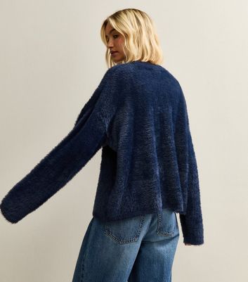 Blue Fluffy Knit Relaxed Fit Jumper 4 Blue Fluffy Knit Relaxed Fit Jumper