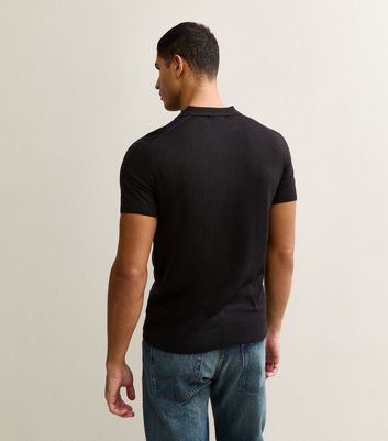 Black Regular Knit Polo Shirt 4 Black Regular Knit Polo Shirt