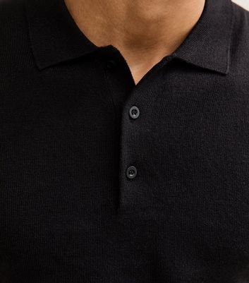 Black Regular Knit Polo Shirt 5 Black Regular Knit Polo Shirt