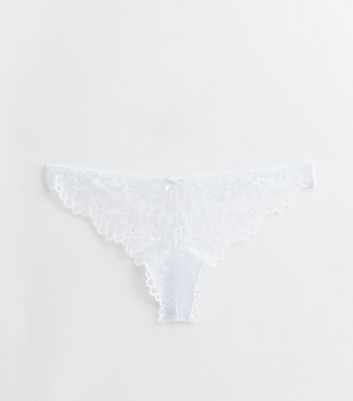 White Lace Thong