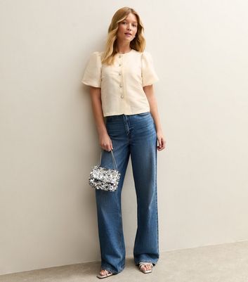 Cream Taffeta Puff Sleeve Top 3 Cream Taffeta Puff Sleeve Top