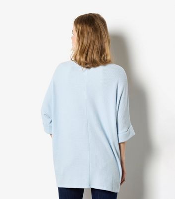 Apricot Light Blue Relaxed Waffle Knit Top 3 Apricot Light Blue Relaxed Waffle Knit Top