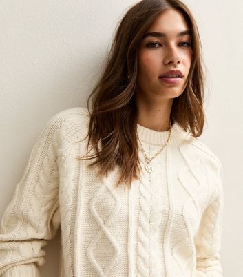 Cream Cable Knit Raglan Sleeve Jumper