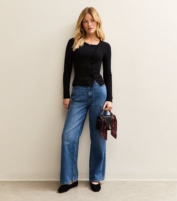 Black Asymmetric Button Long Sleeve 3 Black Asymmetric Button Long Sleeve