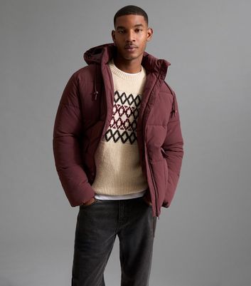 Dark Brown Hooded Puffer Jacket