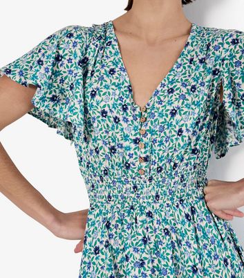 Apricot Blue Watercolour Floral Print Midi Dress 5 Apricot Blue Watercolour Floral Print Midi Dress