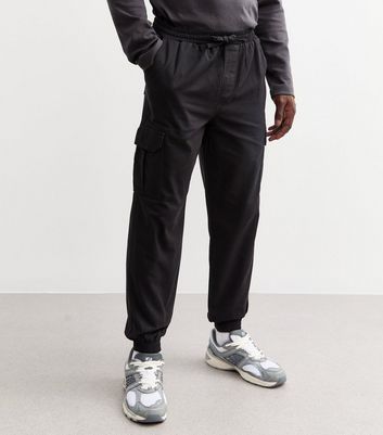 Black Relaxed Drawstring Waist Cargo Trousers 5 Black Relaxed Drawstring Waist Cargo Trousers