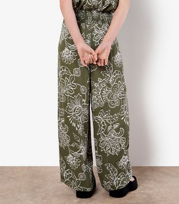 Apricot Khaki Patterned Wide Leg Trousers 3 Apricot Khaki Patterned Wide Leg Trousers