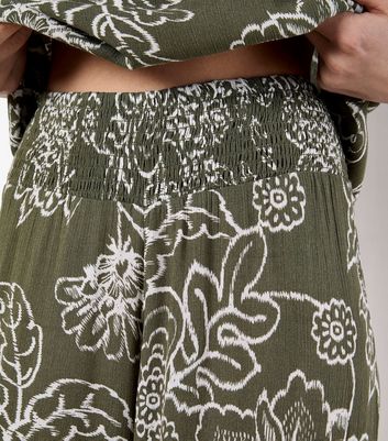 Apricot Khaki Patterned Wide Leg Trousers 4 Apricot Khaki Patterned Wide Leg Trousers