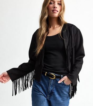 Black Faux Suede Contrast Stitch Belt