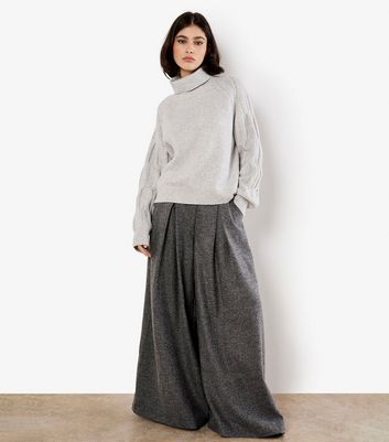 Apricot Grey Roll Neck Jumper