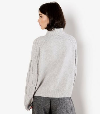 Apricot Grey Roll Neck Jumper 3 Apricot Grey Roll Neck Jumper