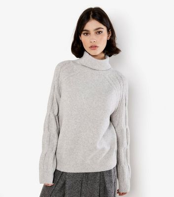 Apricot Grey Roll Neck Jumper 5 Apricot Grey Roll Neck Jumper