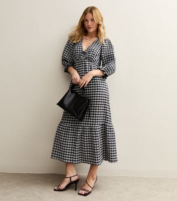 Black Checked Midi Dress 3 Black Checked Midi Dress