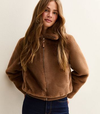 Tan Faux Fur Bomber Jacket 3 Tan Faux Fur Bomber Jacket