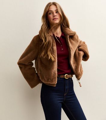Tan Faux Fur Bomber Jacket 6 Tan Faux Fur Bomber Jacket