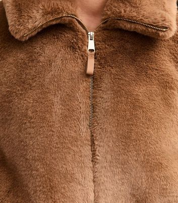 Tan Faux Fur Bomber Jacket 8 Tan Faux Fur Bomber Jacket