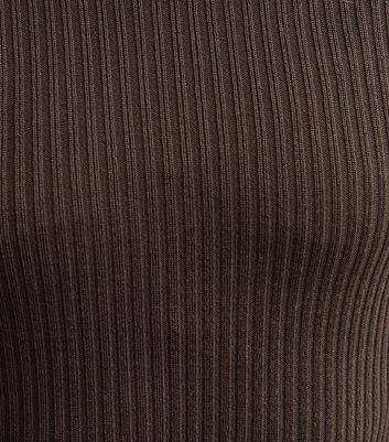 Dark Brown A-Line Knitted Midi Dress 6 Dark Brown A-Line Knitted Midi Dress