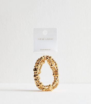 Gold Tone Pack of 5 Beaded Bracelets