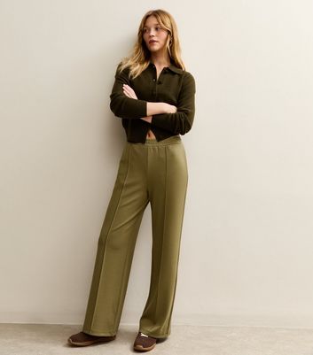 Khaki Soft Touch Front Seam Joggers