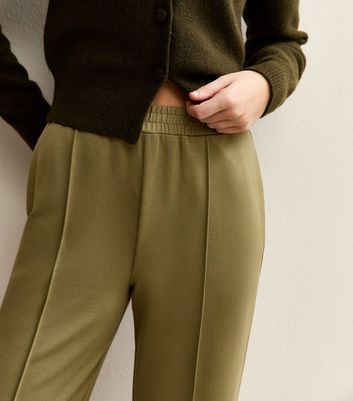 Khaki Soft Touch Front Seam Joggers