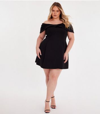 QUIZ Curve Black Skater Dress