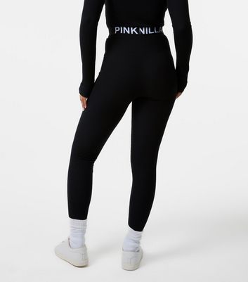 Pink Vanilla Black Ribbed Logo Waist Leggings 4 Pink Vanilla Black Ribbed Logo Waist Leggings