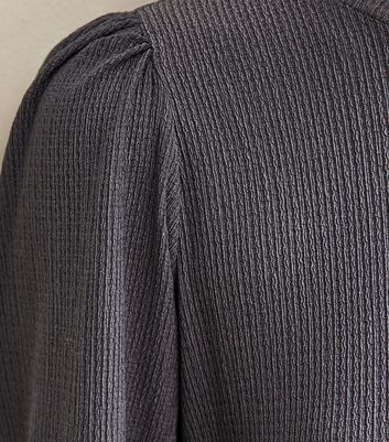 Dark Grey Crinkled Tiered Mini Dress 5 Dark Grey Crinkled Tiered Mini Dress