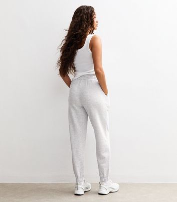 Petite Light Grey Jersey Cuffed Joggers 4 Petite Light Grey Jersey Cuffed Joggers