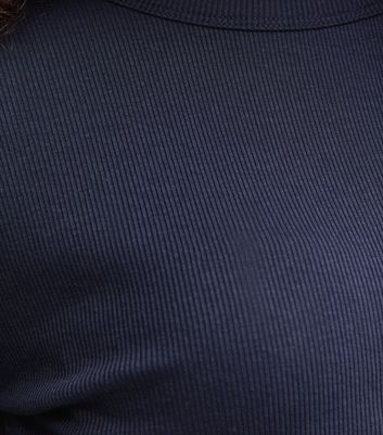 Girls Dark Blue Ribbed Baby Tee Long Sleeve Top 5 Girls Dark Blue Ribbed Baby Tee Long Sleeve Top