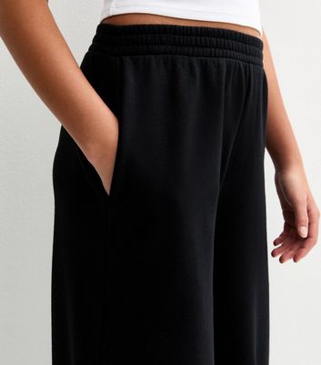 Girls Black Super Wide Leg Joggers 3 Girls Black Super Wide Leg Joggers