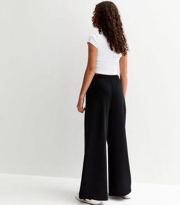 Girls Black Super Wide Leg Joggers 5 Girls Black Super Wide Leg Joggers