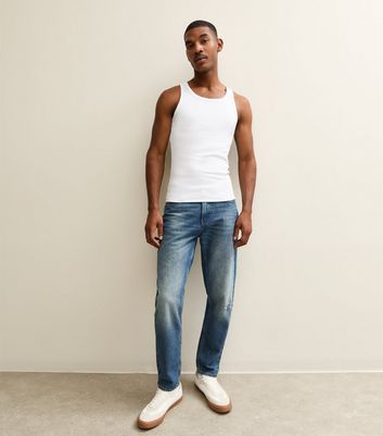 White Muscle Fit Ribbed Jersey Vest 3 White Muscle Fit Ribbed Jersey Vest