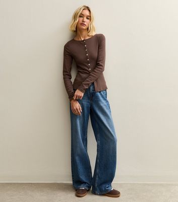 Brown Button Through Long Sleeve Top 3 Brown Button Through Long Sleeve Top