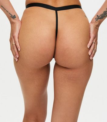 Ann Summers Black Lace Buckle Detail G-String