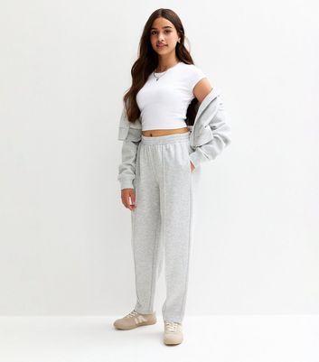 Girls Grey Barrel Leg Joggers