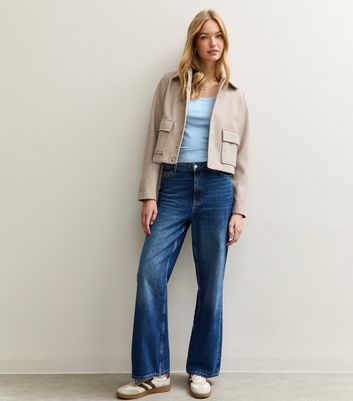 Light Blue Ribbed Scoop Neck T-Shirt