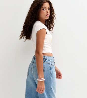 Girls White California Hibiscus Print T-Shirt 4 Girls White California Hibiscus Print T-Shirt