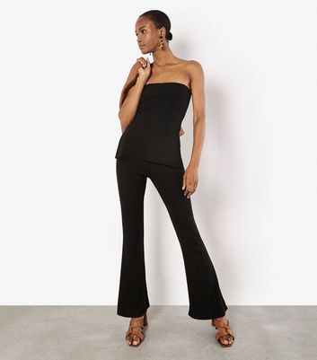 Apricot Black Side Slit Bandeau Top